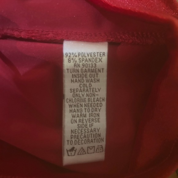 Quacker Factory Tunic Womens 1X Red Lattice Rhinestone Accents Holiday Party - Picture 8 of 9